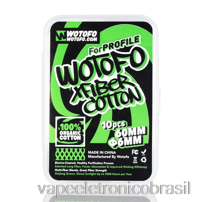 Vape Eletrônico Wotofo Xfiber Algodão Xfiber Algodão 6mm (10 Unidades)